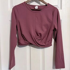 90 Degree By Reflex Long Sleeve Faux Knot Crop Top